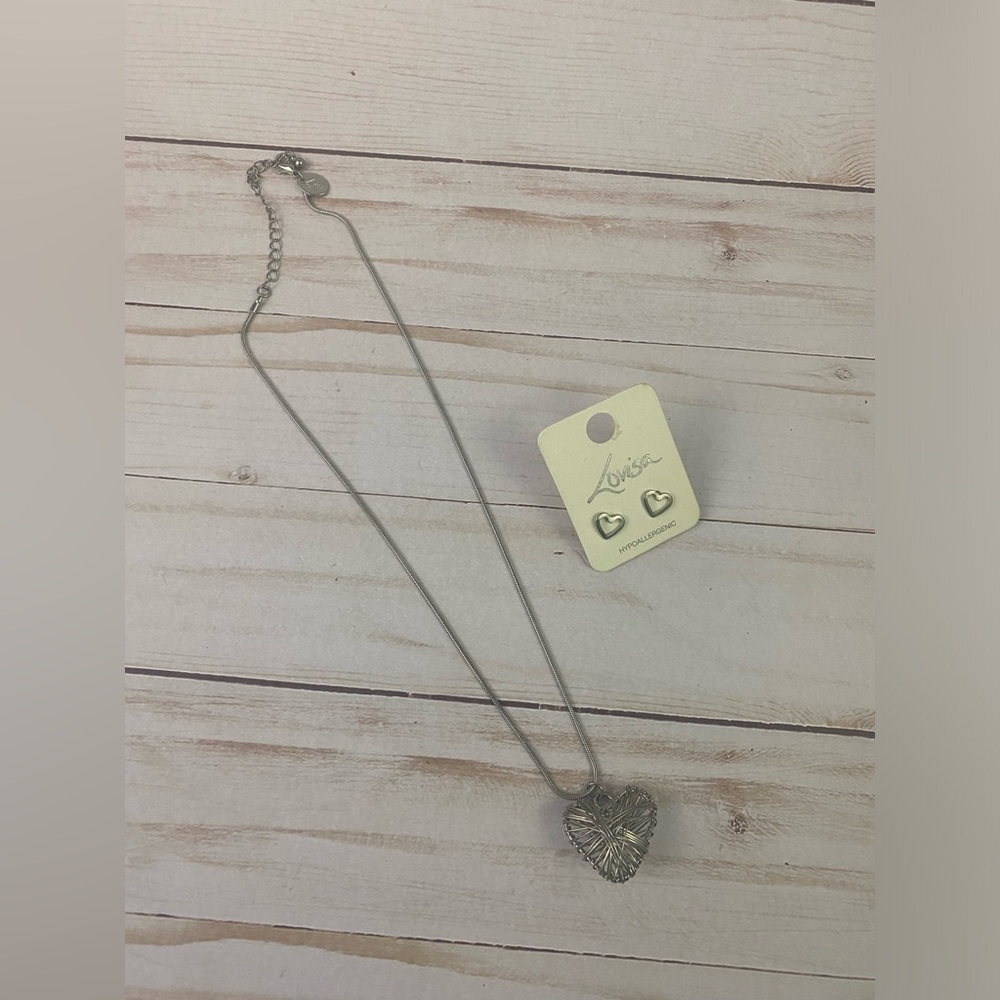 Lovisa Heart Earrings & Necklace Costume Jewelry